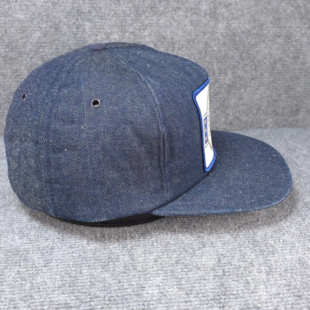 Vintage Alaska Canada Highway Hat Cap Snapback‎ Blue Denim Foam 50th Anniversary